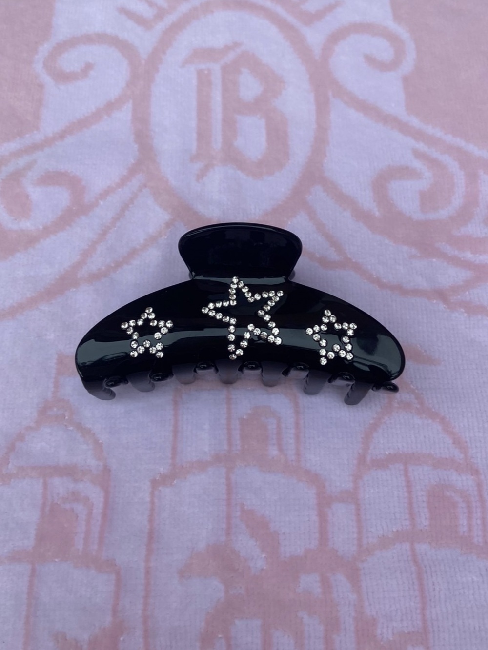 Crystal Star Hair Claw Clip, Black